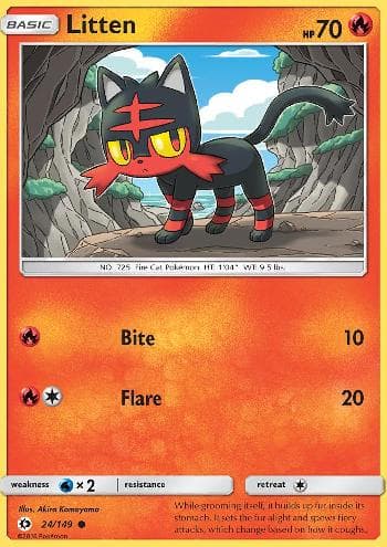Carta Litten (24/149) do set Sol e Lua — Pokémon TCG | Bynx