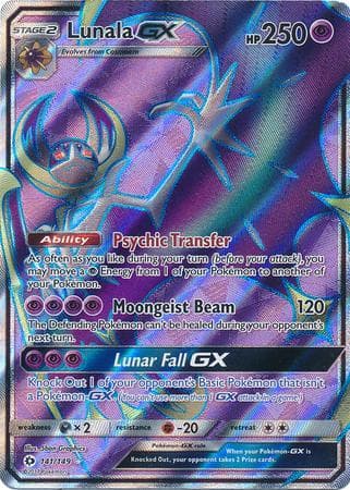 Carta Lunala-GX (141/149) do set Sol e Lua — Pokémon TCG | Bynx