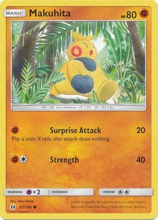 Carta Makuhita (67/149) do set Sol e Lua — Pokémon TCG | Bynx