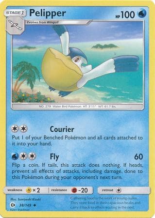 Carta Pelipper (38/149) do set Sol e Lua — Pokémon TCG | Bynx