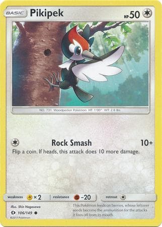 Carta Pikipek (106/149) do set Sol e Lua — Pokémon TCG | Bynx