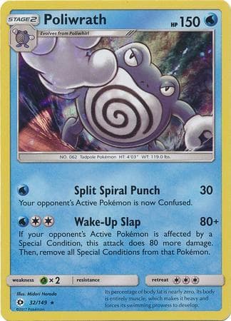 Carta Poliwrath (32/149) do set Sol e Lua — Pokémon TCG | Bynx