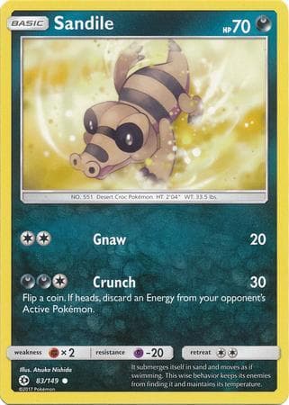 Carta Sandile (83/149) do set Sol e Lua — Pokémon TCG | Bynx