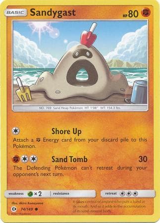 Carta Sandygast (74/149) do set Sol e Lua — Pokémon TCG | Bynx