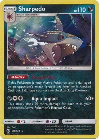 Carta Sharpedo (82/149) do set Sol e Lua — Pokémon TCG | Bynx