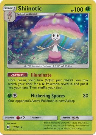 Carta Shiinotic (17/149) do set Sol e Lua — Pokémon TCG | Bynx