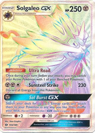 Carta Solgaleo-GX (155/149) do set Sol e Lua — Pokémon TCG | Bynx