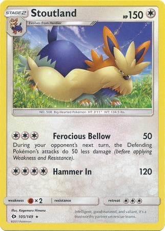 Carta Stoutland (105/149) do set Sol e Lua — Pokémon TCG | Bynx