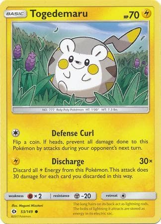 Carta Togedemaru (53/149) do set Sol e Lua — Pokémon TCG | Bynx