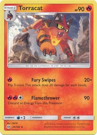 Carta Torracat (25/149) do set Sol e Lua — Pokémon TCG | Bynx
