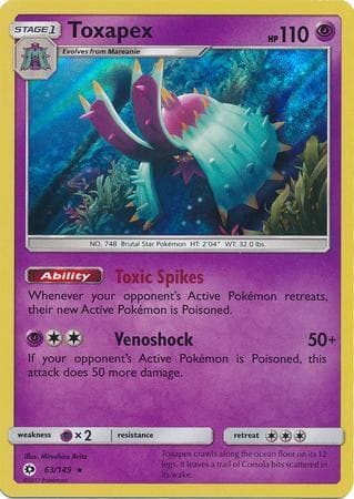 Carta Toxapex (63/149) do set Sol e Lua — Pokémon TCG | Bynx