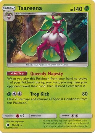 Carta Tsareena (20/149) do set Sol e Lua — Pokémon TCG | Bynx
