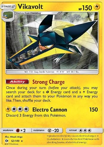 Carta Vikavolt (52/149) do set Sol e Lua — Pokémon TCG | Bynx