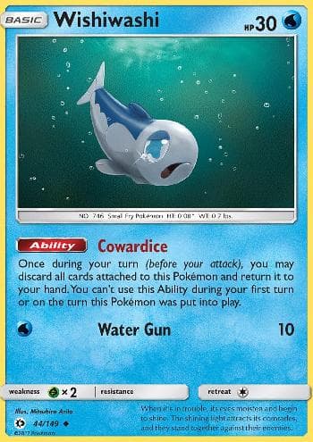 Carta Wishiwashi (44/149) do set Sol e Lua — Pokémon TCG | Bynx