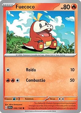 Carta Fuecoco (036/198) do set Escarlate e Violeta — Pokémon TCG | Bynx