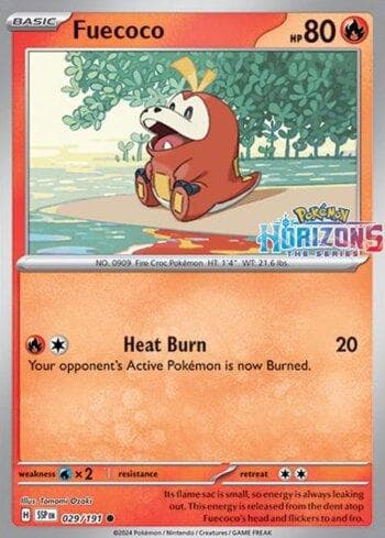 Carta Fuecoco (Pokémon Horizons The Series Stamped) 029b/215 do set Escarlate e Violeta Promos — Pokémon TCG | Bynx