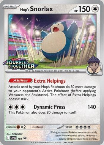 Carta Hop's Snorlax 184/215 do set Escarlate e Violeta Promos — Pokémon TCG | Bynx