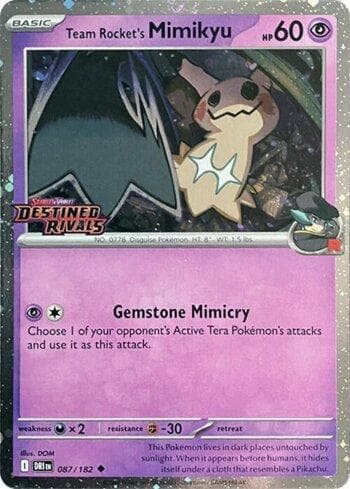 Team Rocket's Mimikyu (Pre Release) 087b — Escarlate e Violeta Promos
