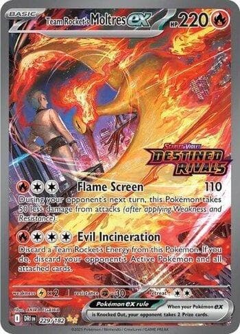 Carta Team Rocket's Moltres ex (Destined Rivals Stamp) 229/215 do set Escarlate e Violeta Promos — Pokémon TCG | Bynx