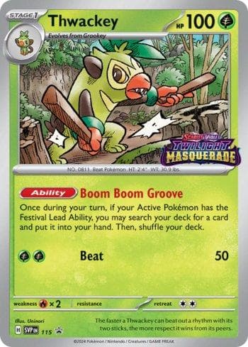 Carta Thwackey 115/215 do set Escarlate e Violeta Promos — Pokémon TCG | Bynx