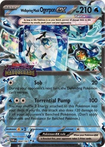 Wellspring Mask Ogerpon ex (Twilight Masquerade Stamp) 064b — Escarlate e Violeta Promos