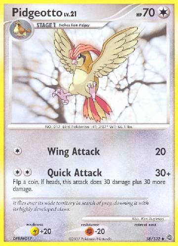 Carta Pidgeotto (58/132) do set Maravilhas Secretas — Pokémon TCG | Bynx