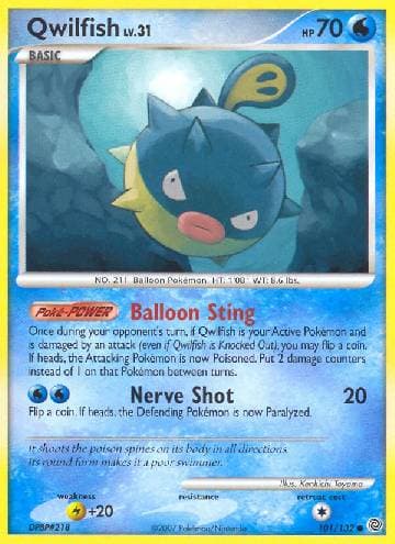 Carta Qwilfish (101/132) do set Maravilhas Secretas — Pokémon TCG | Bynx