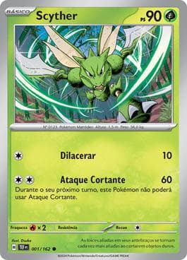 Carta Scyther (001/162) do set Forças Temporais — Pokémon TCG | Bynx