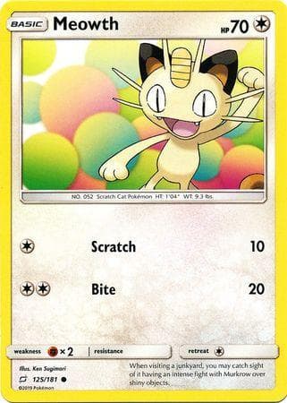 Carta Meowth (125/181) do set União de Aliados — Pokémon TCG | Bynx