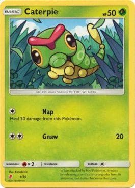 Carta Caterpie (01/30) do set Sun & Moon Trainer Kit - Lycanroc — Pokémon TCG | Bynx