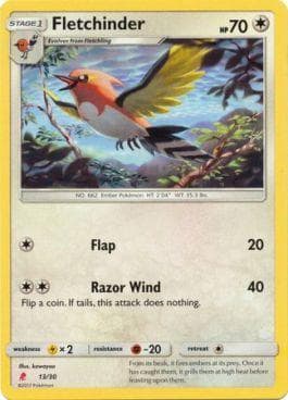 Carta Fletchinder (13/30) do set Sun & Moon Trainer Kit - Lycanroc — Pokémon TCG | Bynx