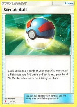 Carta Great Ball (25/30) do set Sun & Moon Trainer Kit - Lycanroc — Pokémon TCG | Bynx