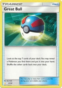 Carta Great Ball (21/30) do set Sun & Moon Trainer Kit - Alolan Raichu — Pokémon TCG | Bynx