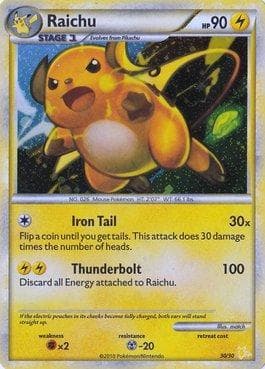 Carta Raichu (30/30) do set HS Trainer Kit - Raichu — Pokémon TCG | Bynx