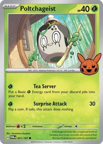 Carta Poltchageist (021/030) do set Liga BR — TOT24 — Pokémon TCG | Bynx
