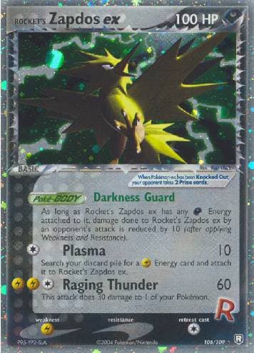 Carta Rocket's Zapdos ex (106/109) do set Team Rocket Returns — Pokémon TCG | Bynx