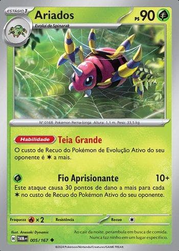 Carta Ariados (005/167) do set Máscaras do Crepúsculo — Pokémon TCG | Bynx