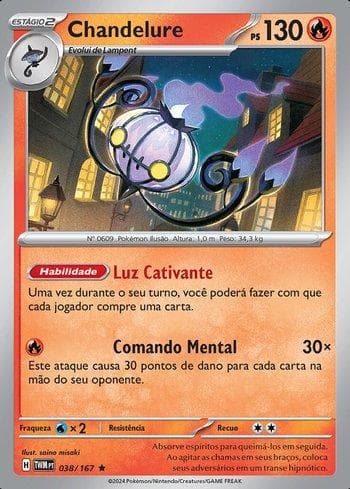 Carta Chandelure (038/167) do set Máscaras do Crepúsculo — Pokémon TCG | Bynx