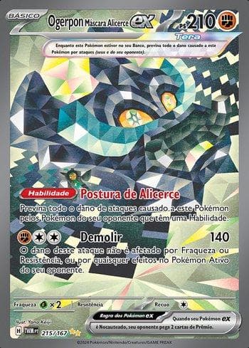 Carta Cornerstone Mask Ogerpon ex (215/167) do set Máscaras do Crepúsculo — Pokémon TCG | Bynx