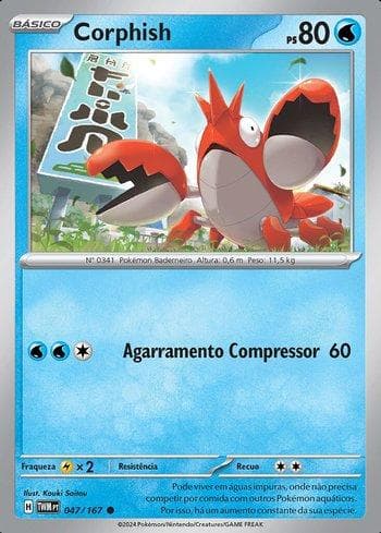 Carta Corphish (047/167) do set Máscaras do Crepúsculo — Pokémon TCG | Bynx