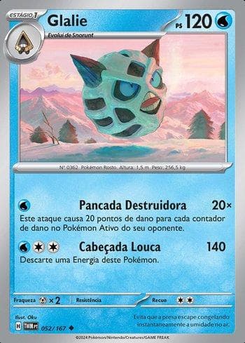Carta Glalie (052/167) do set Máscaras do Crepúsculo — Pokémon TCG | Bynx