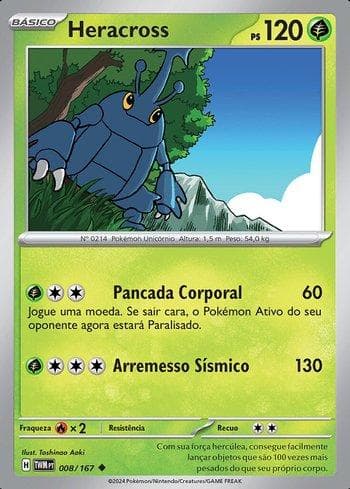 Carta Heracross (008/167) do set Máscaras do Crepúsculo — Pokémon TCG | Bynx