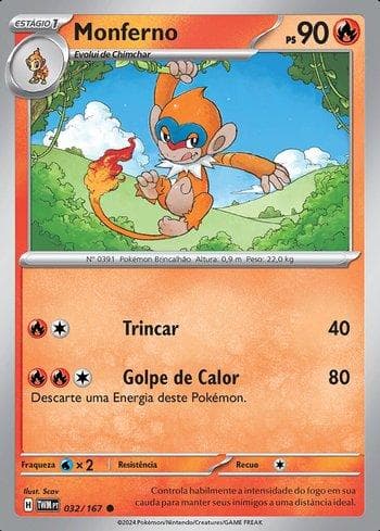 Carta Monferno (032/167) do set Máscaras do Crepúsculo — Pokémon TCG | Bynx