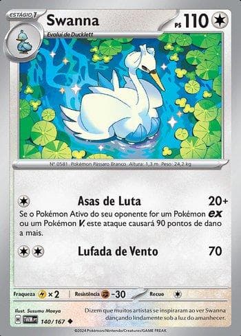 Carta Swanna (140/167) do set Máscaras do Crepúsculo — Pokémon TCG | Bynx