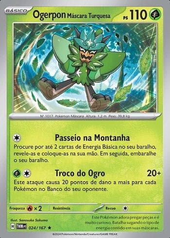 Teal Mask Ogerpon (024/167) — Máscaras do Crepúsculo