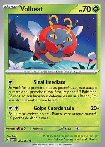Carta Volbeat (009/167) do set Máscaras do Crepúsculo — Pokémon TCG | Bynx