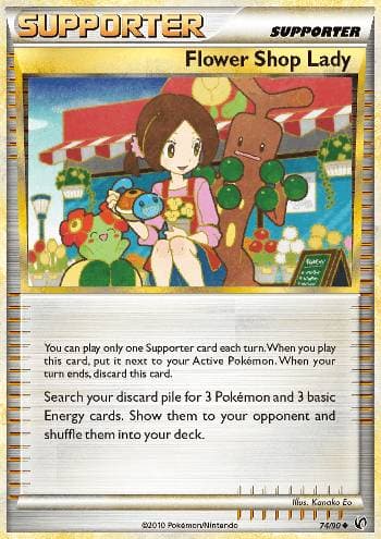 Carta Flower Shop Lady (74/90) do set Destemido — Pokémon TCG | Bynx