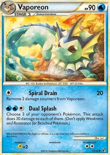 Carta Vaporeon (41/90) do set Destemido — Pokémon TCG | Bynx