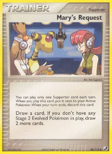 Carta Mary's Request (86/115) do set Unseen Forces — Pokémon TCG | Bynx