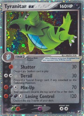 Carta Tyranitar ex (111/115) do set Unseen Forces — Pokémon TCG | Bynx
